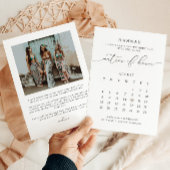 Invitation ASHER Modern Script Calendar Matron Honor Proposit