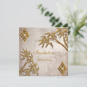 Invitation Asian Gold Vieux papier (Debout devant)