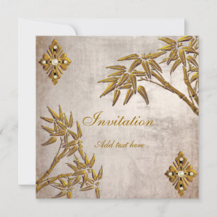 Invitation Asian Gold Vieux papier