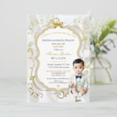 Invitation Asiatique Baby Boy Baptism Communion Christening (Debout devant)