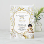 Invitation Asiatique Bébé Fille Baptême Communion Christening (Debout devant)