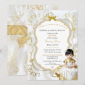 Invitation Asiatique Bébé Fille Baptême Communion Christening (Devant / Derrière)