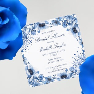 Invitation Asiatique Chinoiserie Bleu clair Floral Bridgerton