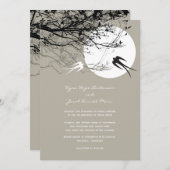 Invitation asiatique de mariage de clair de lune (Devant / Derrière)