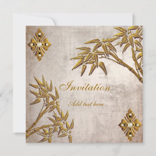 Invitation Asie Or Papier Vieilli (Devant)