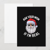 Invitation Ask Your Mama If I'm Real Funny Christmas Santa Cl (Devant / Derrière)