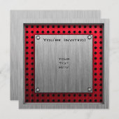 Invitation Aspect métal brossé Paintball (Devant / Derrière)