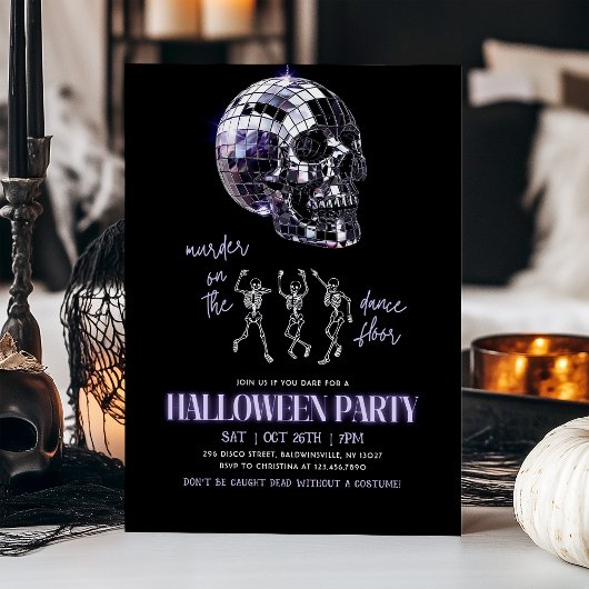 Invitation Assassinat au Dance Floor Halloween Disco Party