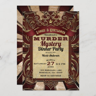 Invitation Assassinat Mystery Diner Party