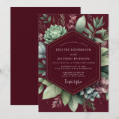 Invitation Assemblage Botanique de Bourgogne Mariage (Devant / Derrière)