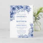 Invitation Assemblage dans le Mariage Indigo bleu (Debout devant)
