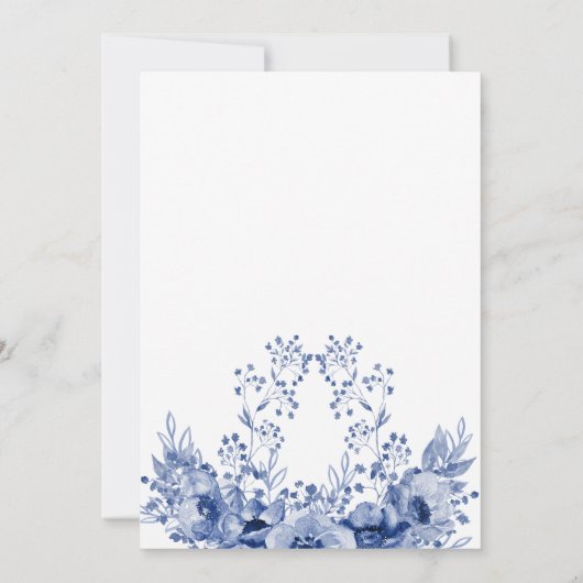 Invitation Assemblage dans le Mariage Indigo bleu (Dos)