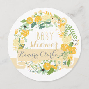 INVITATION ASSEZ FLORALE DE BABY SHOWER DE LA