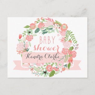INVITATION ASSEZ FLORALE DE BABY SHOWER DE LA