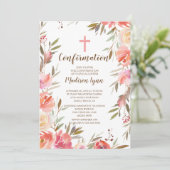 Invitation assez florale de confirmation de filles (Debout devant)