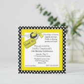 Invitation assez jaune et noire et blanche du (Debout devant)