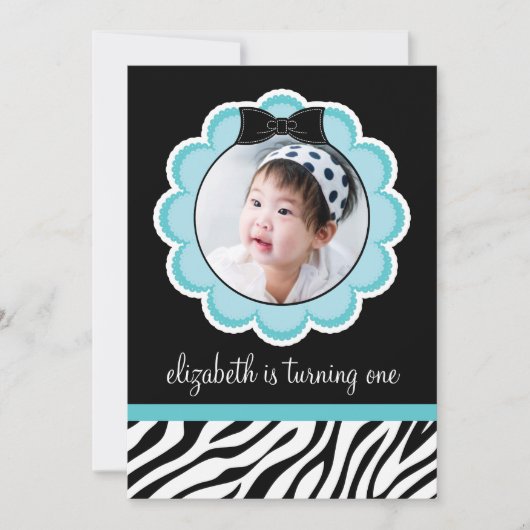 Invitation assez noire et turquoise de fête (Devant)