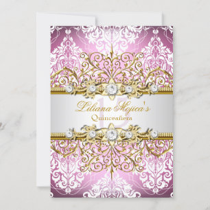 Invitation Assez Or Rose Glamour Vintage Quinceanera