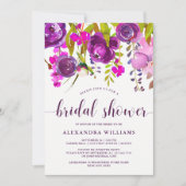 Invitation assez pourpre de Fête de la mariée des (Devant)