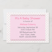 Invitation assez rose de baby shower de marguerite (Dos)