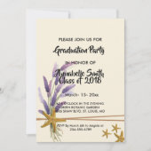 Invitation Assez simple étoile de mer Graduation (Devant)