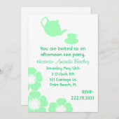Invitation assez verte et blanche de thé (Devant / Derrière)