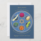 Invitation Assiette de Seder de Pâque Bon dîner de Pâque (Devant)