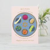 Invitation Assiette de Seder de Pâque Bon dîner de Pâque (Debout devant)