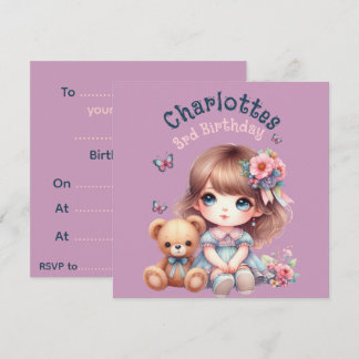 Invitation Assiette en papier personnalisée pour fille d'anni