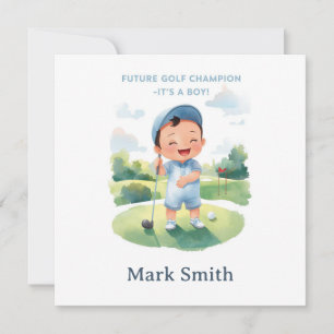 Invitation Assiettes en papier pour Baby Shower « Golf C'est