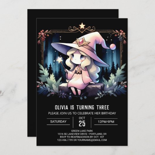 Invitation Assistant adorable Dreamy Anniversaire (Devant / Derrière)