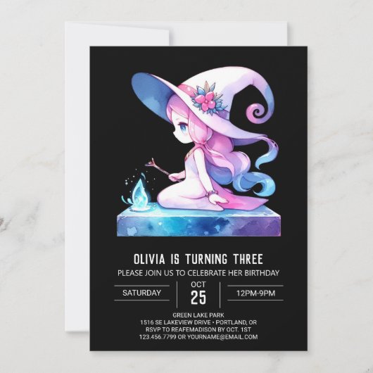 Invitation Assistant Aquarelle Joyeux Anniversaire (Devant)