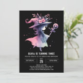 Invitation Assistant Aquarelle personnalisée Anniversaire (Debout devant)