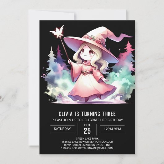 Invitation Assistant Couleur d'eau mignonne Anniversaire (Devant)