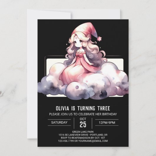 Invitation Assistant Coupe d'aquarelle Anniversaire (Devant)