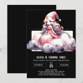 Invitation Assistant Coupe d'aquarelle Anniversaire (Devant / Derrière)