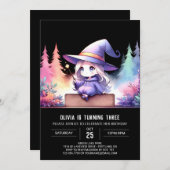 Invitation Assistant de fille minimaliste Anniversaire (Devant / Derrière)