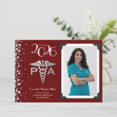 Invitation Assistant de médecin PA Diplômé Marron Argent (Debout devant)