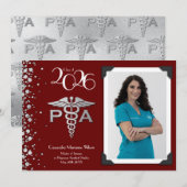 Invitation Assistant de médecin PA Diplômé Marron Argent (Devant / Derrière)