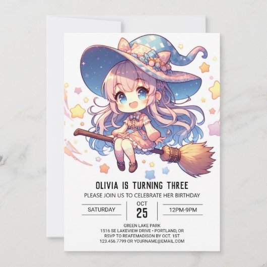 Invitation Assistant Enchanté mignon Anniversaire (Devant)