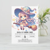 Invitation Assistant Enchanté mignon Anniversaire (Debout devant)