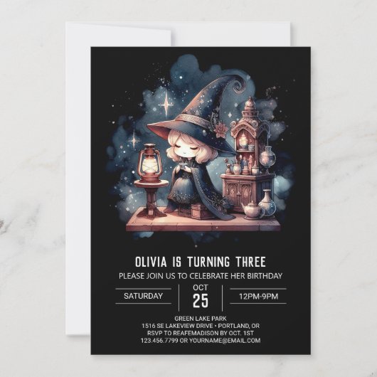 Invitation Assistant Enchanteuse numérique Anniversaire (Devant)