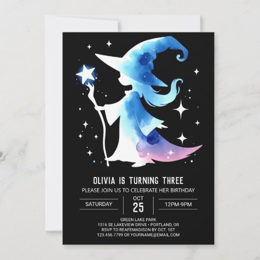 Invitation Assistant Magie Cute Anniversaire (Devant)