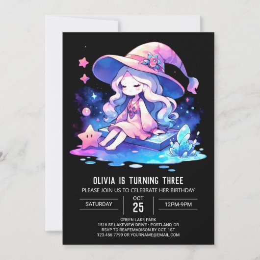Invitation Assistant Minimaliste magique Anniversaire (Devant)