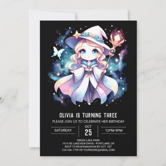 Invitation Assistant Mystique moderne Anniversaire (Devant)