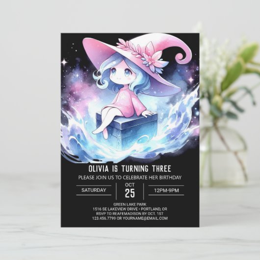 Invitation Assistant simple et heureux anniversaire (Debout devant)