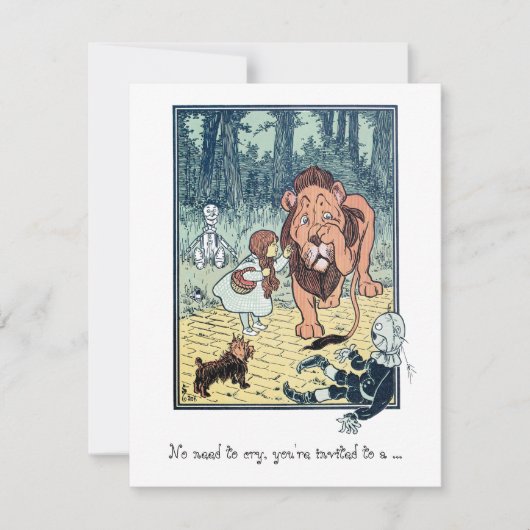 Invitation Assistant vintage d'Oz. Dorothy, Fête d'Anniversai (Devant)