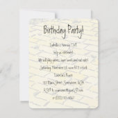 Invitation Assistant vintage d'Oz. Fête d'anniversaire du sin (Dos)