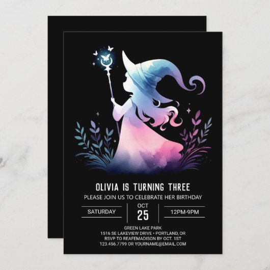 Invitation Assistant Whimsical moderne Anniversaire (Devant / Derrière)