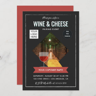 Invitation Association de vin et fromage ajouter photo et log